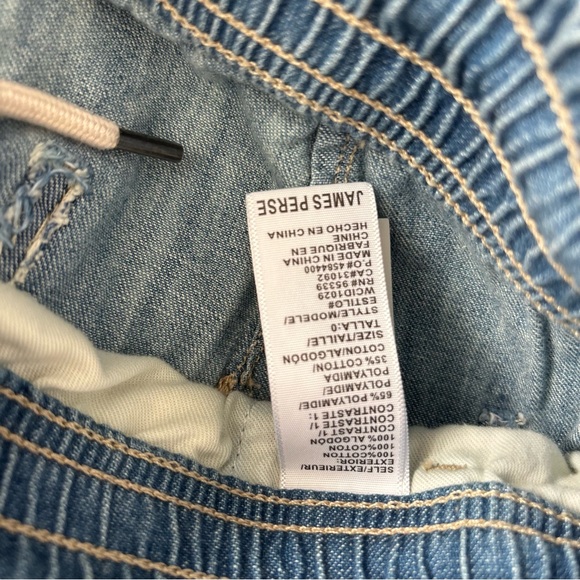 JAMES PERSE Washed Denim Cargo Pant Blue Jeans - Bleach Wash Size 0 (XS) - Picture 14 of 16